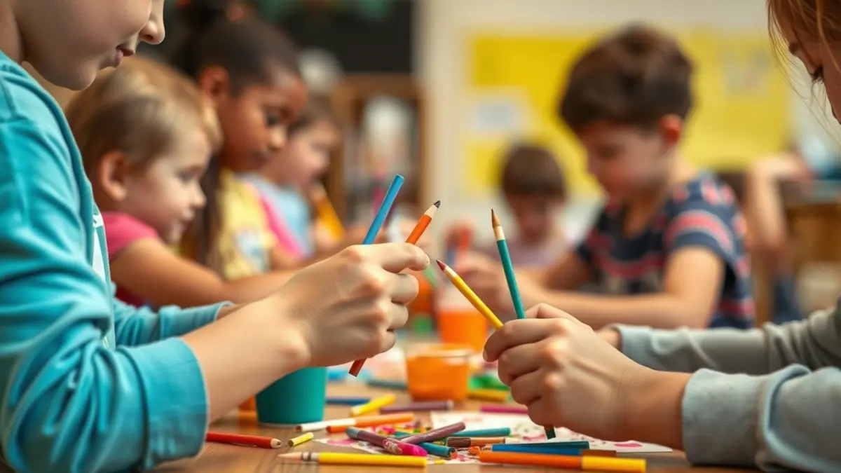 Imagen genérica de niños participando en un taller creativo.