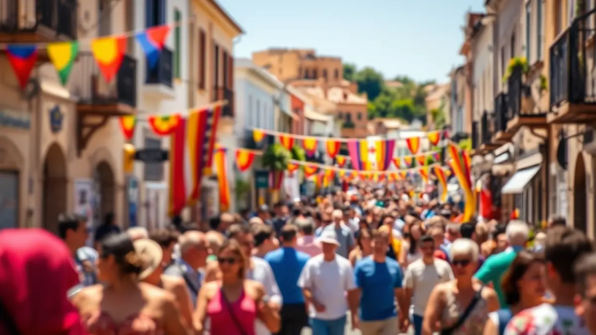 Imatge d'una 'Trobada' amb una multitud de persones i pancartes en un carrer d'una ciutat valenciana.