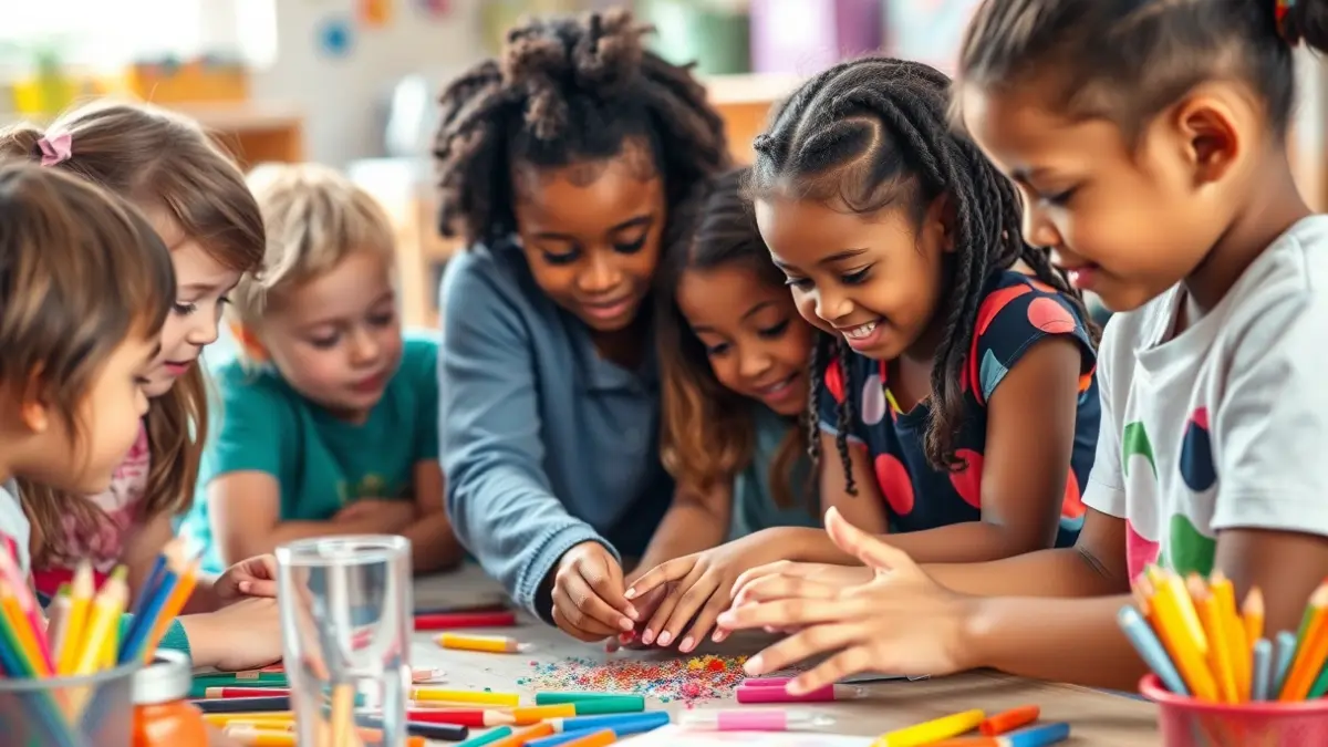 Generic image of children collaborating on an educational project.