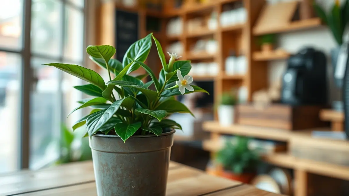 Imatge genèrica d'una planta en test, símbol de regal en el comerç local.