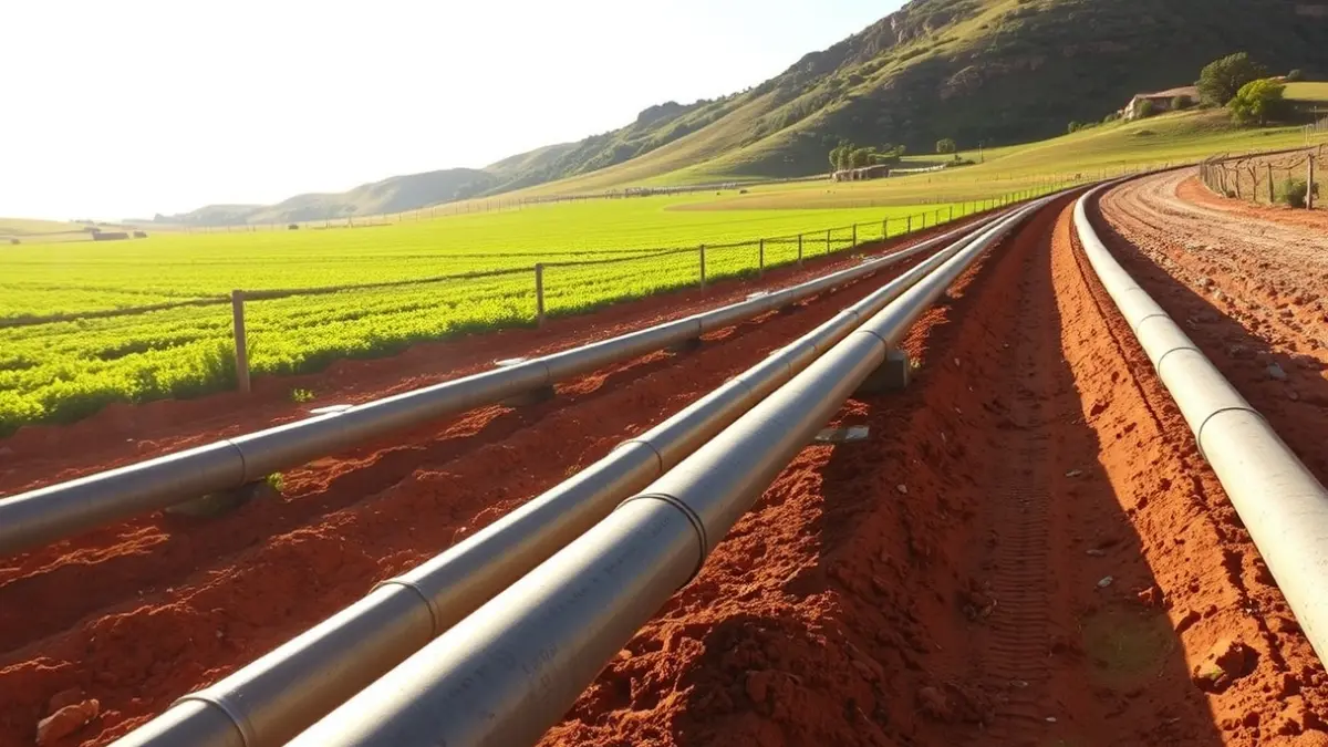 Imagen genérica de tuberías de agua en una zona de construcción.