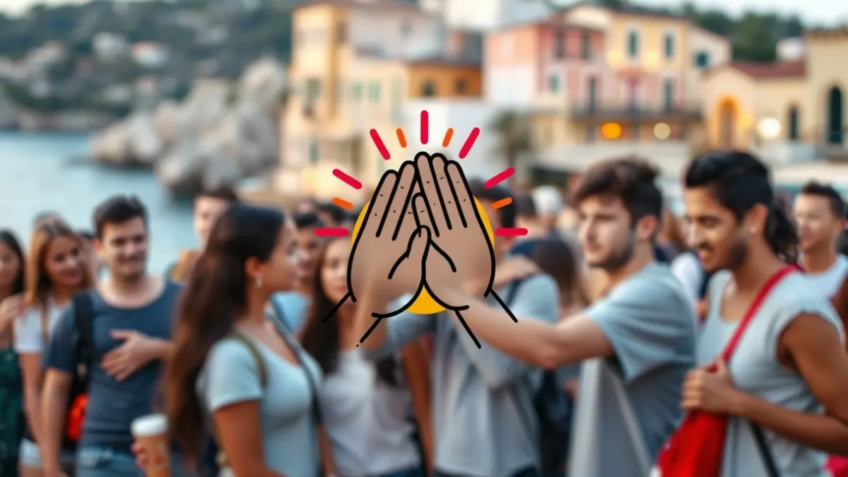 Generic image of young people participating in community activities, symbolizing youth empowerment in a Mediterranean setting.