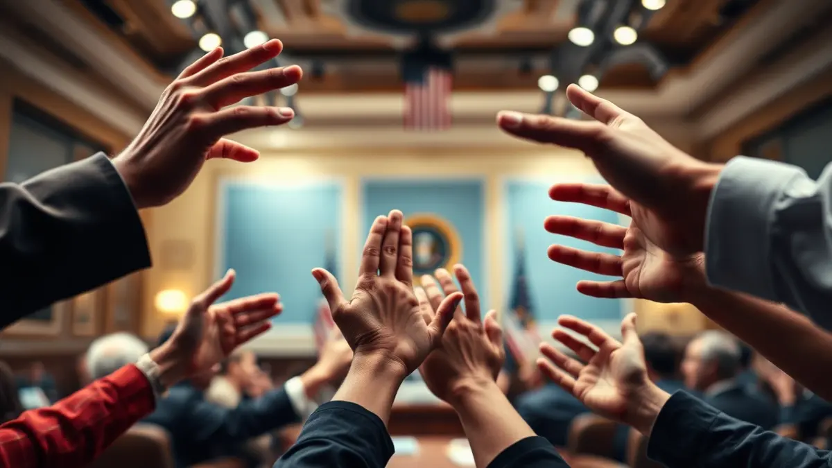 Generic image of hands joining, symbolizing political unity and collaboration.