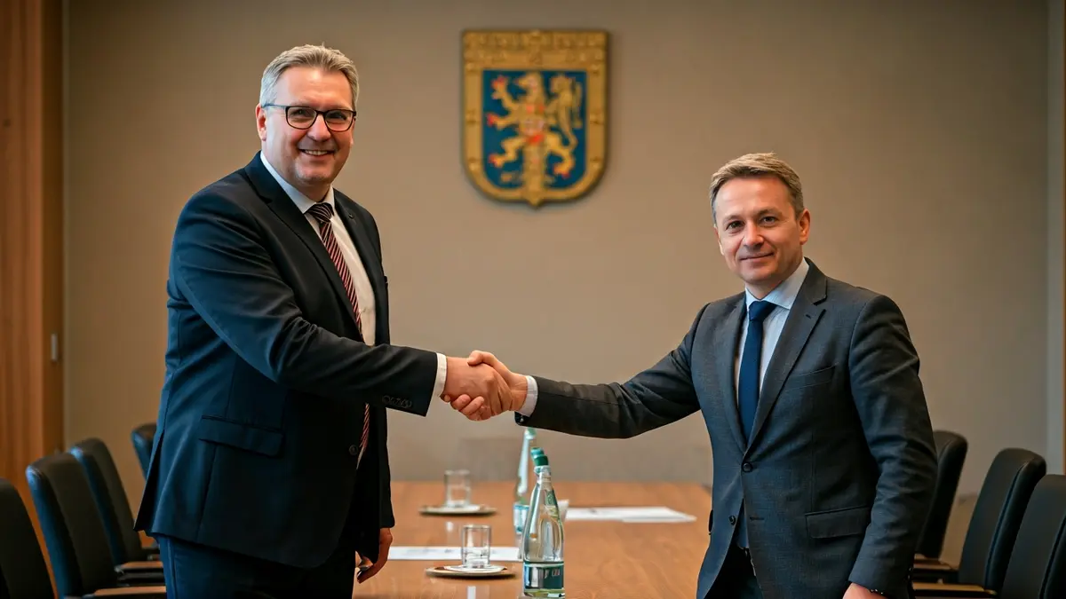 Image of a formal meeting between local authorities and a Civil Guard representative.