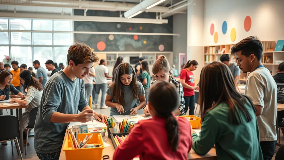 Imatge genèrica de joves participant en activitats artístiques en un espai comunitari.