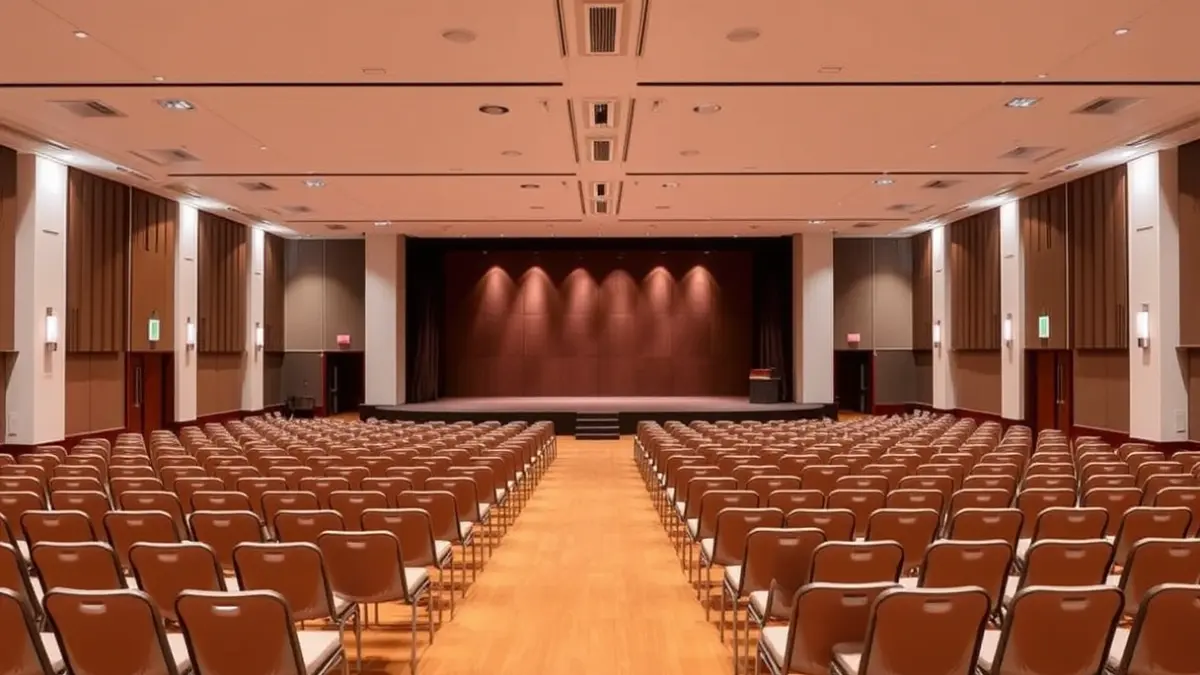 Imagen genérica de un salón multifuncional preparado para un evento.