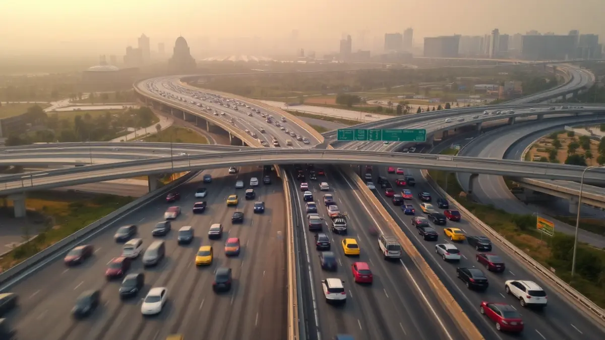Imatge genèrica d'una autopista congestionada en hora punta amb molts cotxes.