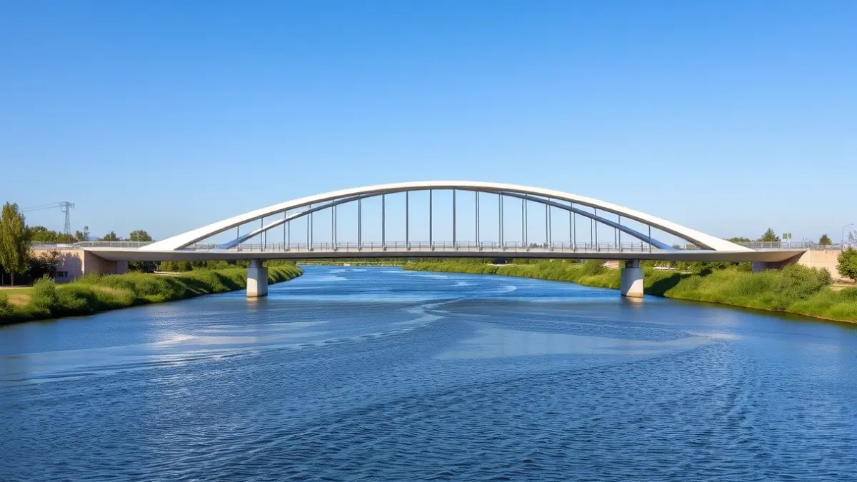 Imatge genèrica d'un pont modern sobre un riu, simbolitzant la nova infraestructura.
