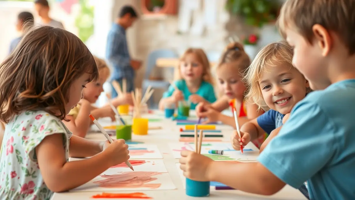 Imatge genèrica de xiquets fent activitats creatives en un campament d'estiu.