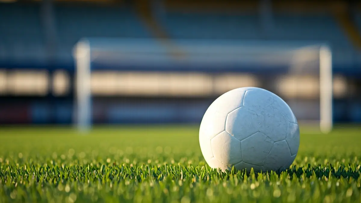 Imatge genèrica d'una pilota de futbol sobre la gespa d'un camp esportiu.