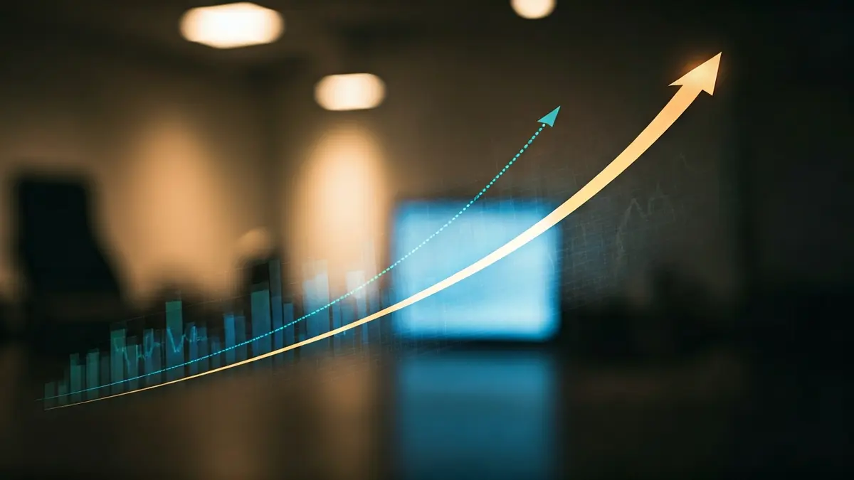 Generic image of upward financial graphs, symbolizing economic growth.