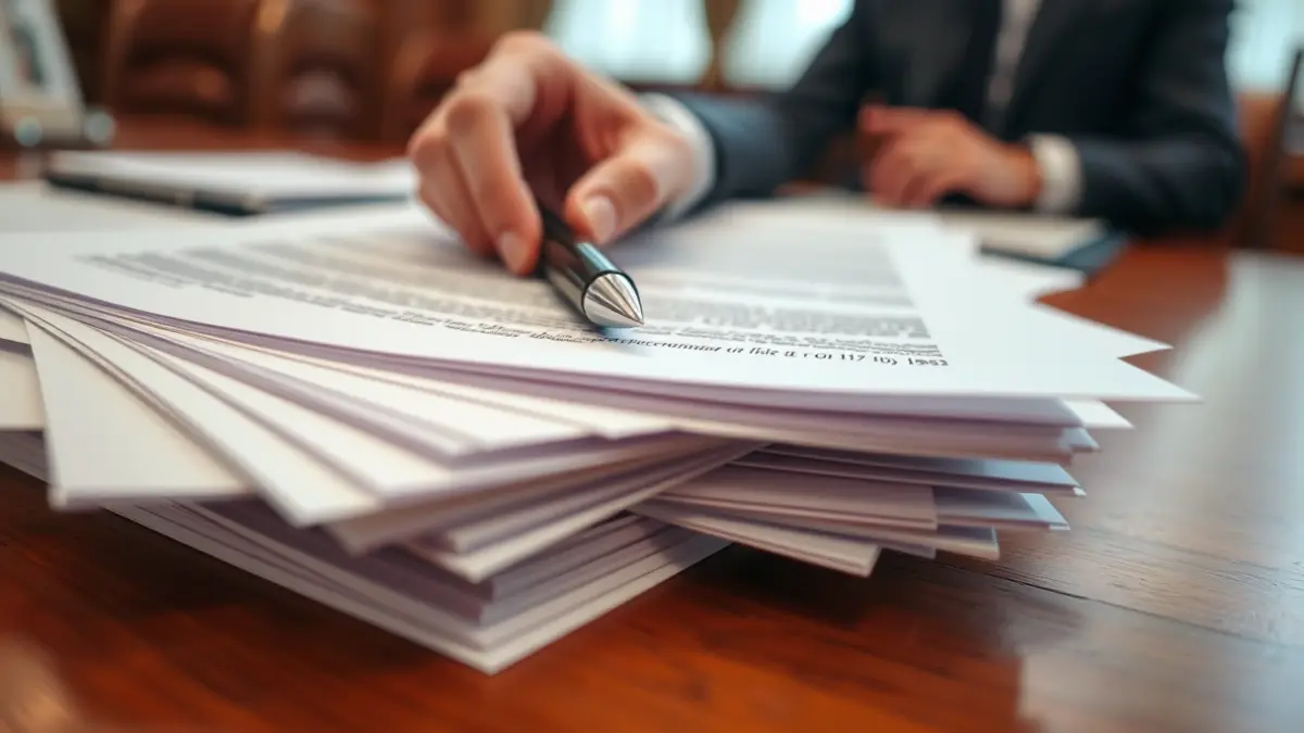 Imatge genèrica de documents oficials i una mà, simbolitzant tràmits burocràtics.
