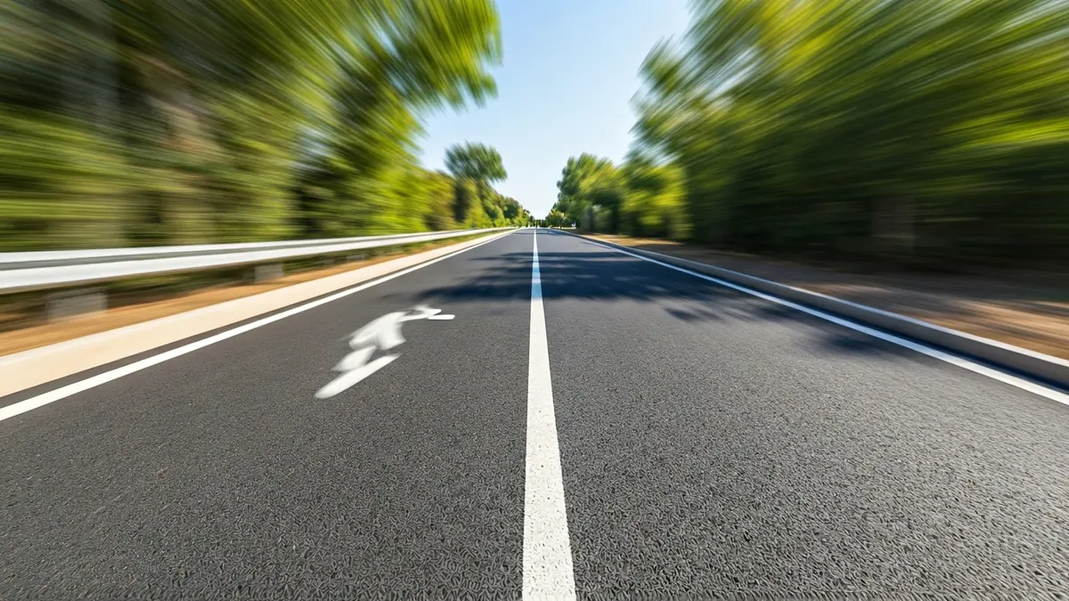 Image of a new pedestrian and cycling path with clear signage and separation from road traffic.