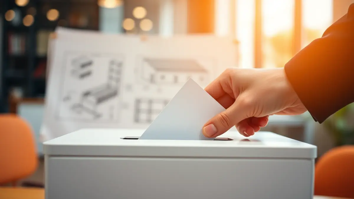 Imatge genèrica d'una mà introduint una papereta en una urna, simbolitzant una elecció o votació.