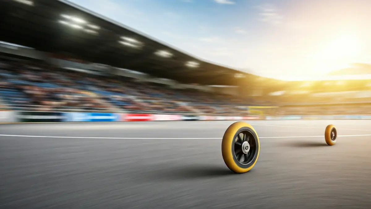 Imatge genèrica d'una roda de patí de velocitat en una pista.