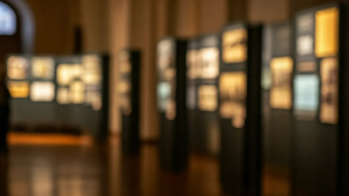 Image of a historical memory exhibition with old photographs.