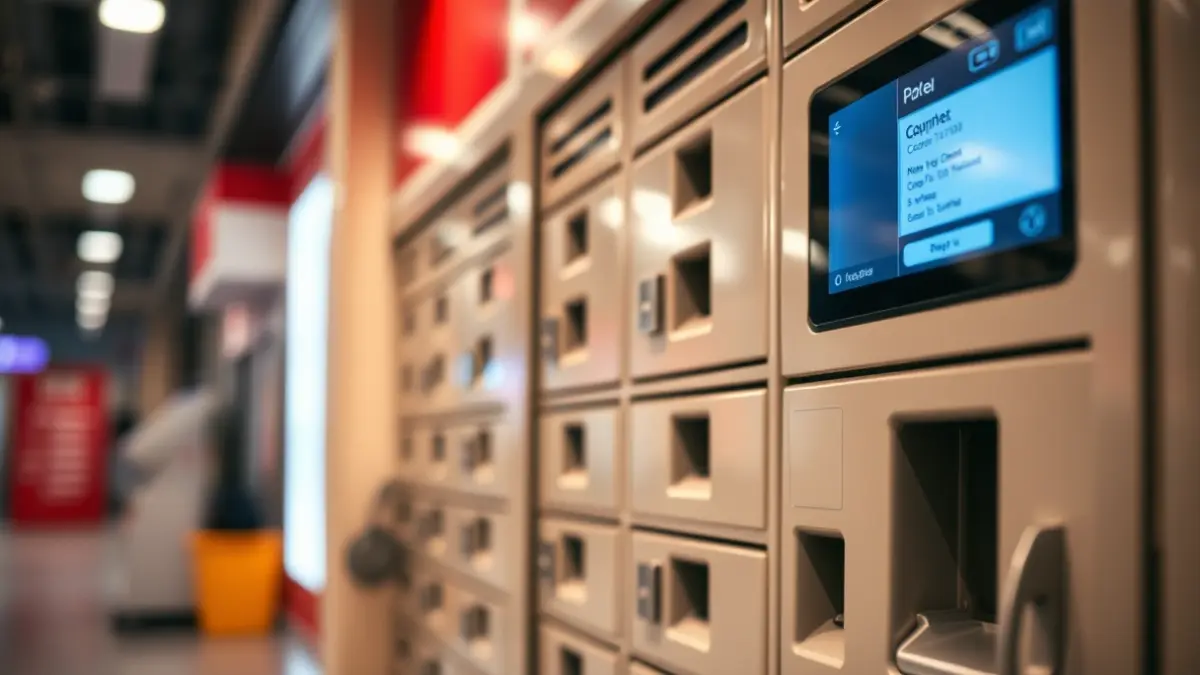 Imatge genèrica d'un terminal Citypaq amb taquilles de diferents tamanys.