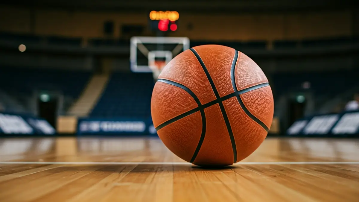 Imatge genèrica d'una pilota de bàsquet en una pista.