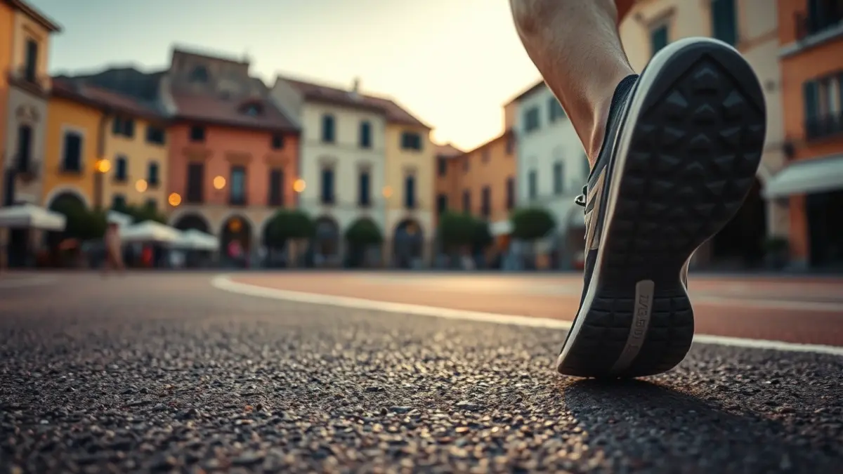 Imatge genèrica d'unes sabatilles de córrer en una pista d'atletisme.