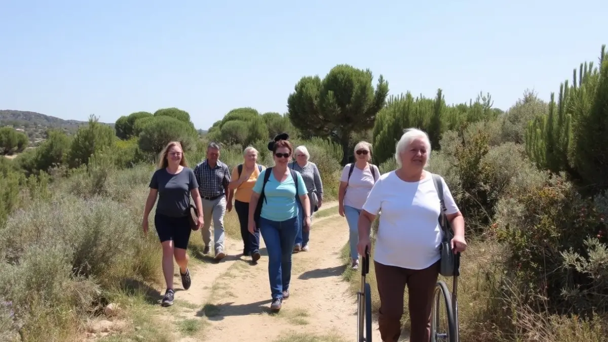 Generic image of an inclusive hiking day in a natural environment.