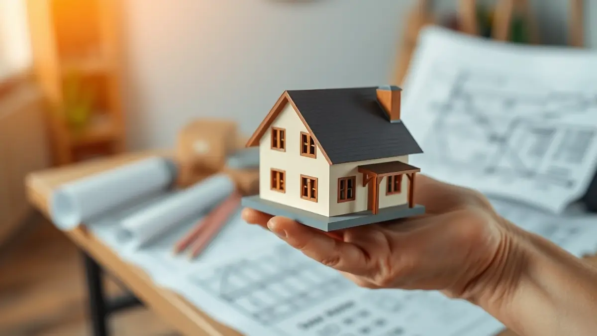 Generic image of a hand holding a miniature house, symbolizing access to housing.