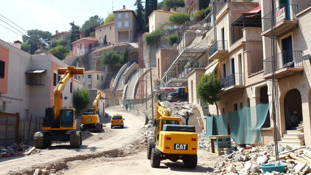 Image of the reconstruction works in the Omet neighborhood of Picassent.
