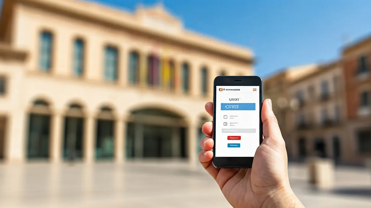 Image of a hand voting online for Gandia's participatory budgets.