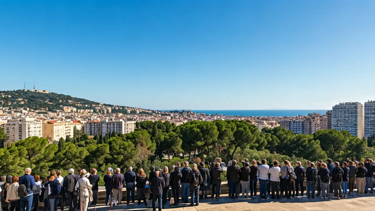 Generic image of a clear, sunny sky over a Mediterranean city, with a gentle breeze.
