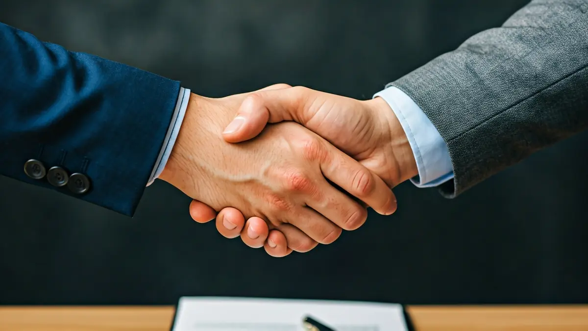 Generic image of two hands shaking over a document, symbolizing political negotiation or disagreement.