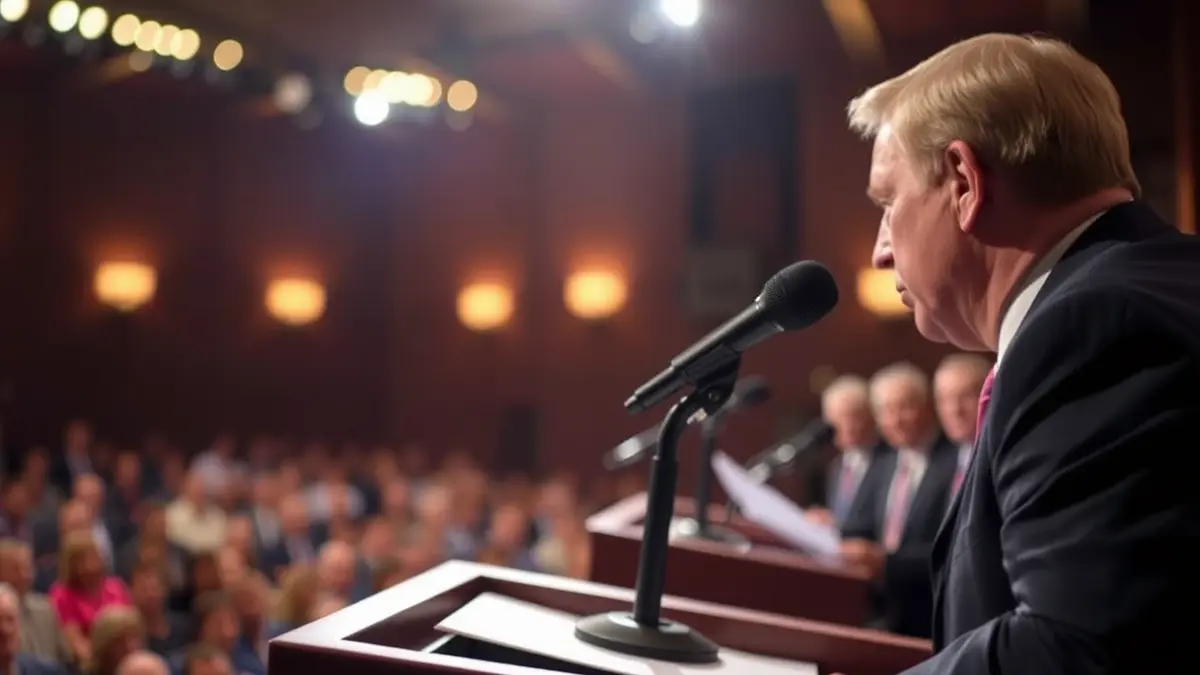 Imatge genèrica d'un micròfon en un faristol, simbolitzant un debat polític o una conferència.