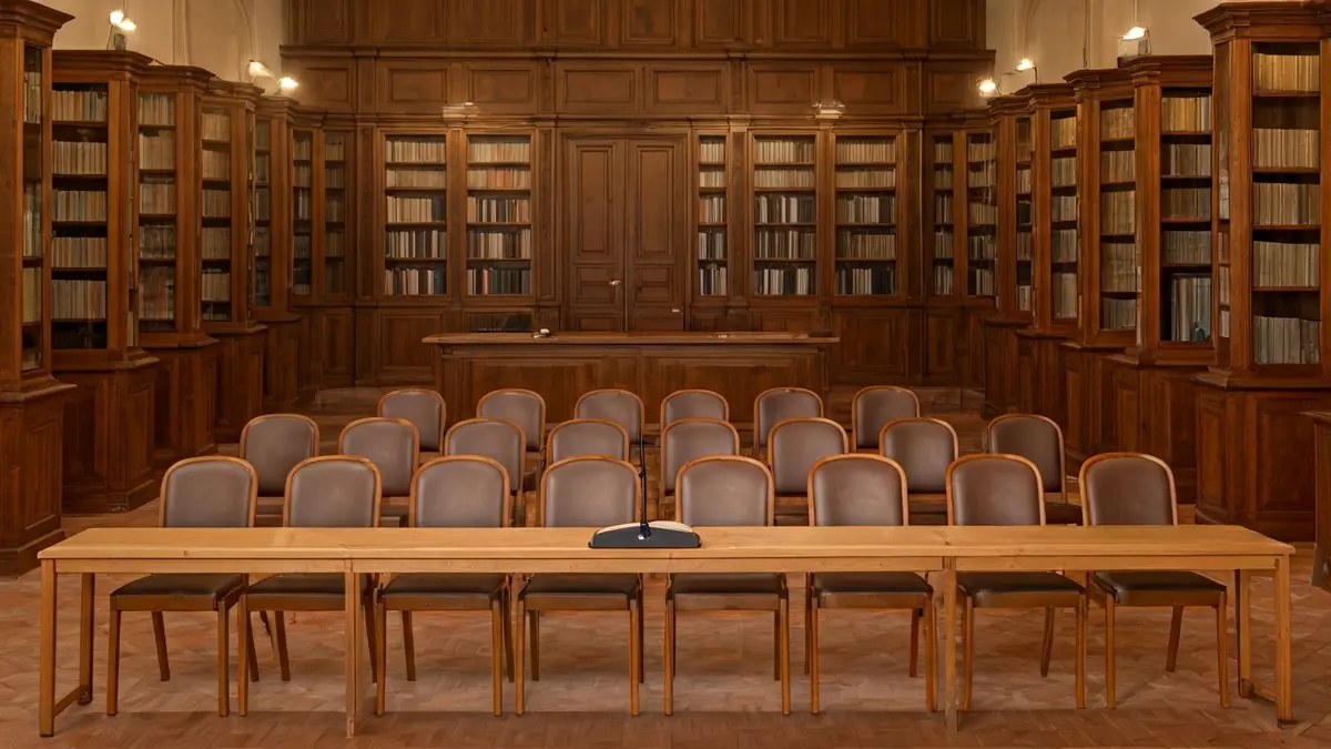 Generic image of a library or reading room with wooden bookshelves and a cozy atmosphere.