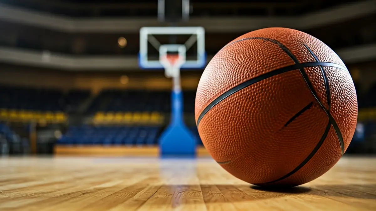 Imagen genérica de un balón de baloncesto en una cancha.