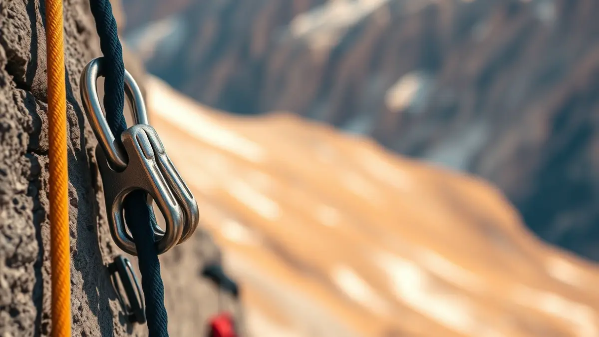 Imatge genèrica d'equipament d'escalada en una paret de roca.