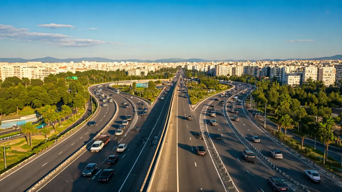 Imagen genérica de una autopista con tráfico denso en hora punta.