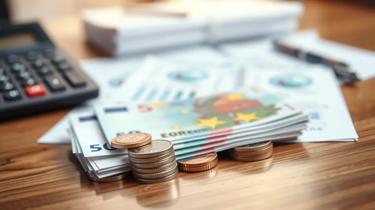 Imagen genérica de dinero y documentos financieros, representando las finanzas municipales.