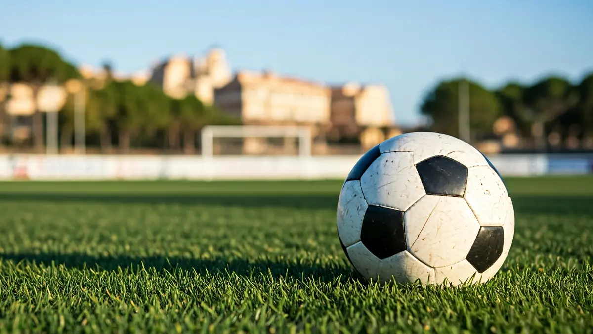 Imatge genèrica d'una pilota de futbol sobre la gespa d'un camp esportiu.