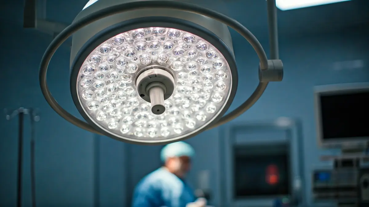 Generic image of an operating room with surgical lights.