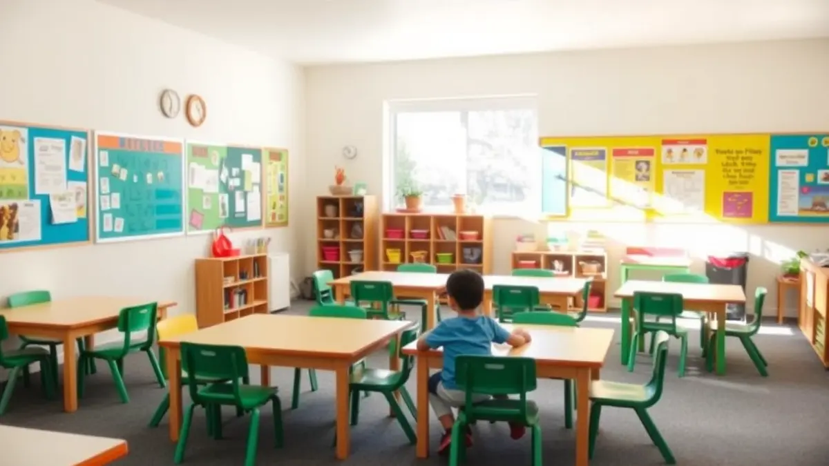 Imatge genèrica d'una aula lluminosa i acollidora, preparada per a activitats educatives d'estiu.