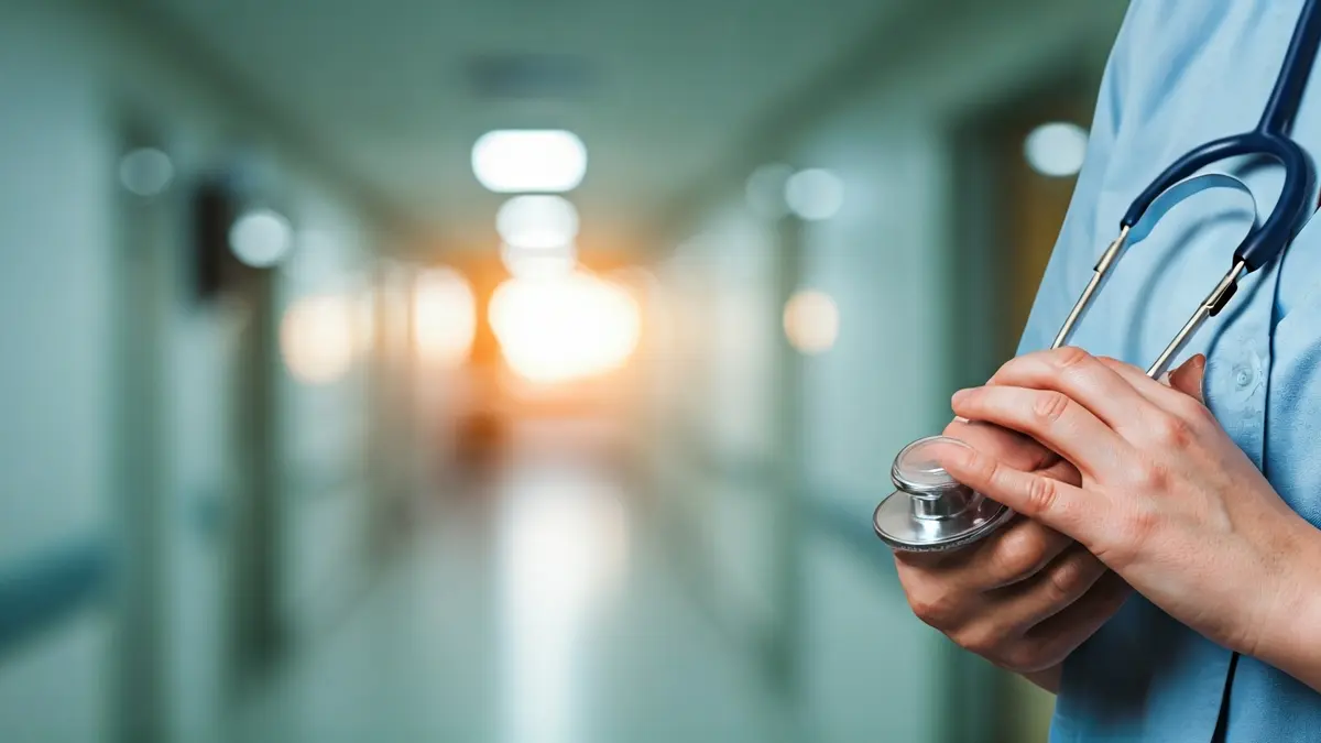 Generic image of a nurse's hands holding a stethoscope, symbolizing healthcare.