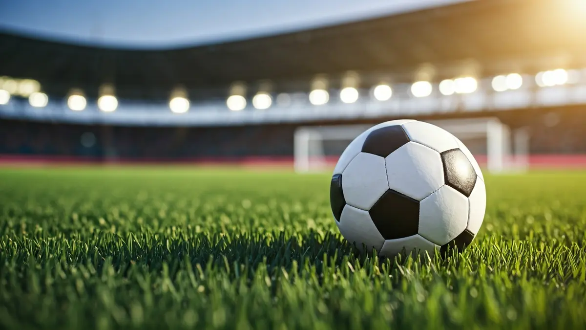 Imagen genérica de un balón de fútbol en el césped de un estadio.