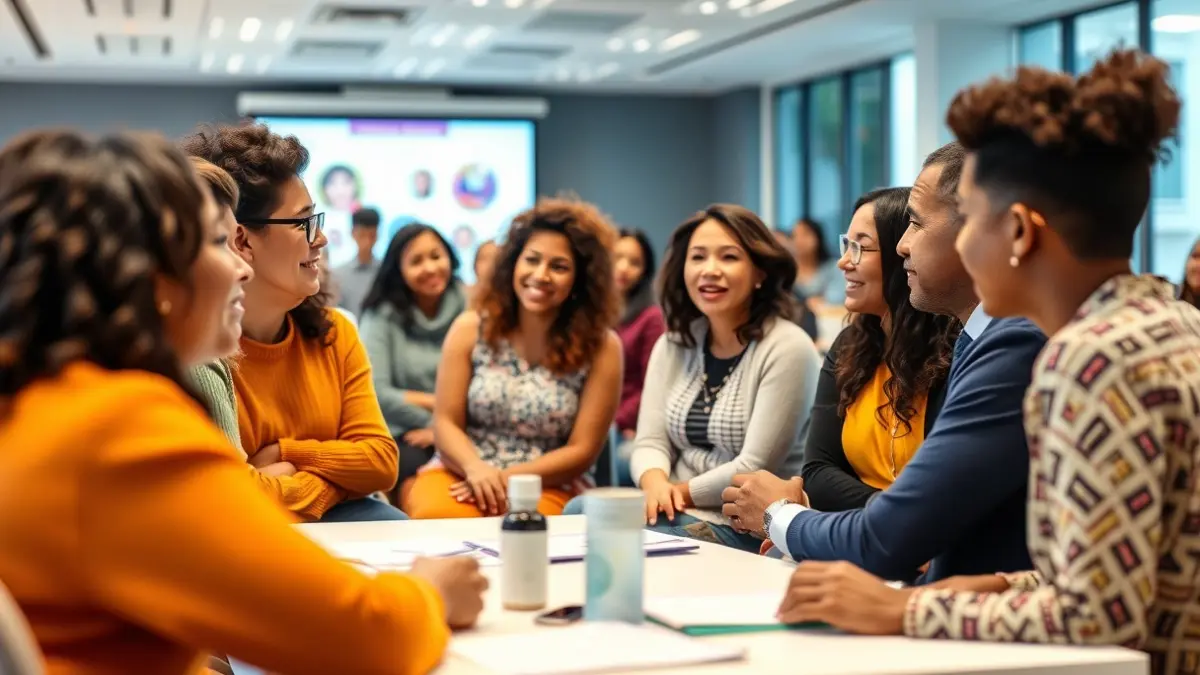 Imatge genèrica de pares i educadors en un debat sobre educació i criança.