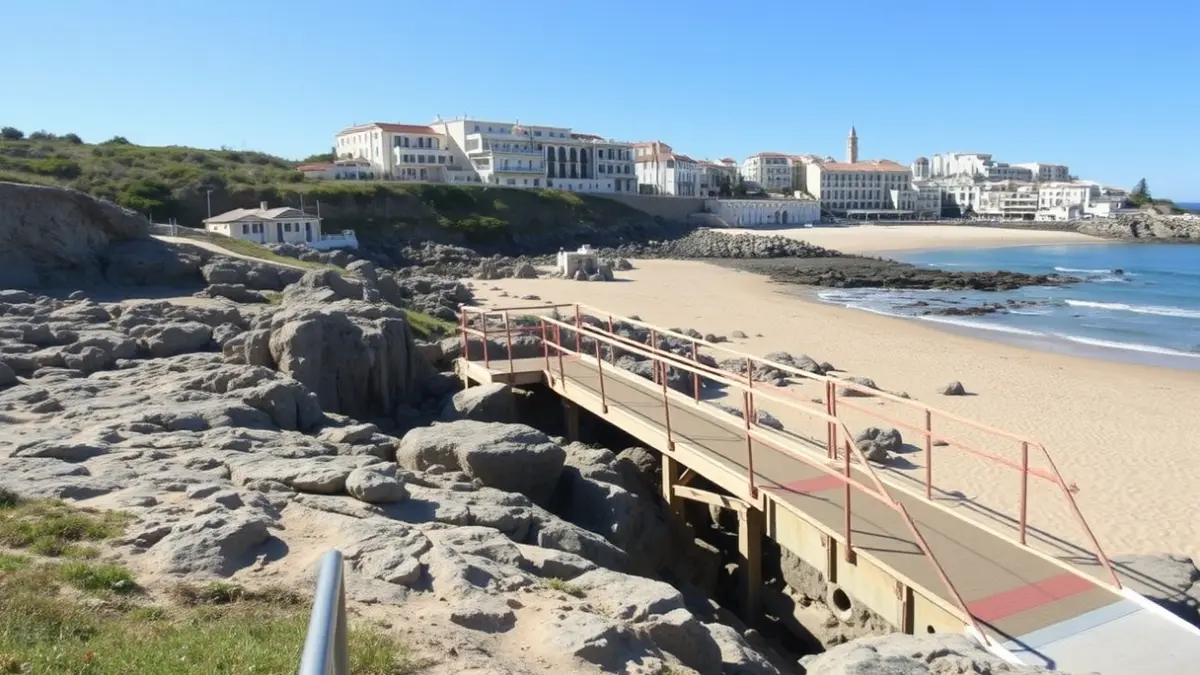 Imatge de les millores d'accessibilitat en una platja de la Comunitat Valenciana, amb rampes i baranes noves.