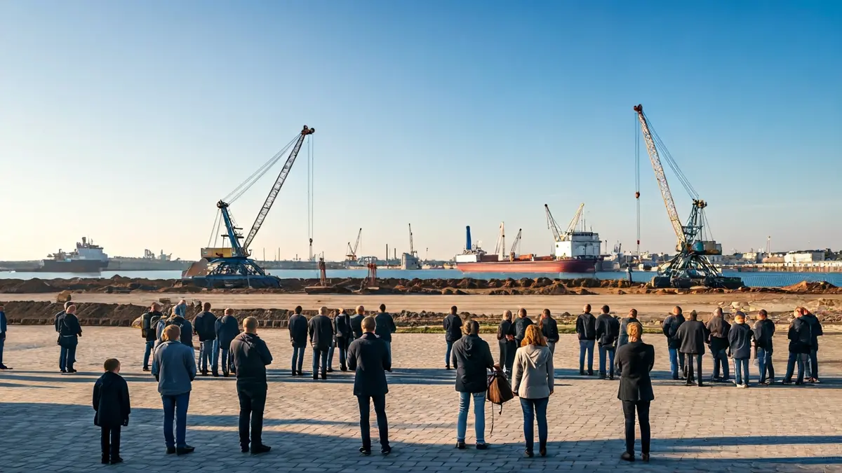 Imatge de treballs en els antics terrenys de Campsa en el Port d'Alacant.