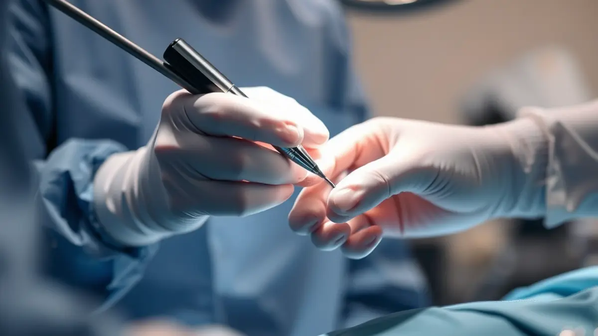 Generic image of a surgical intervention with advanced medical instruments.