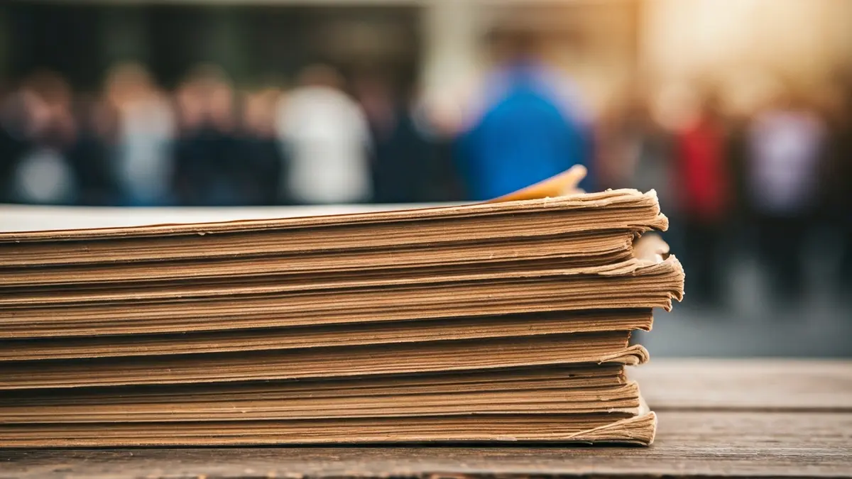 Generic image of old documents or stacked books, evoking historical memory.