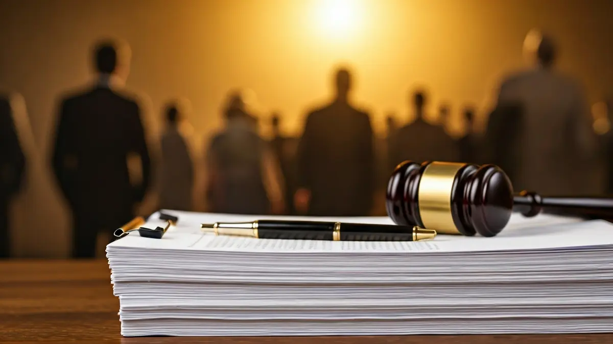 Generic image of official documents and a judge's gavel, symbolizing a legal or administrative process.