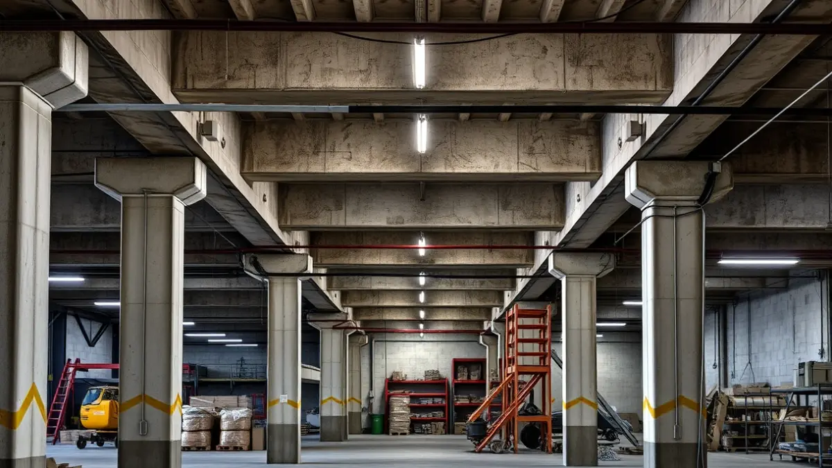 Generic image of a market basement interior undergoing renovation.