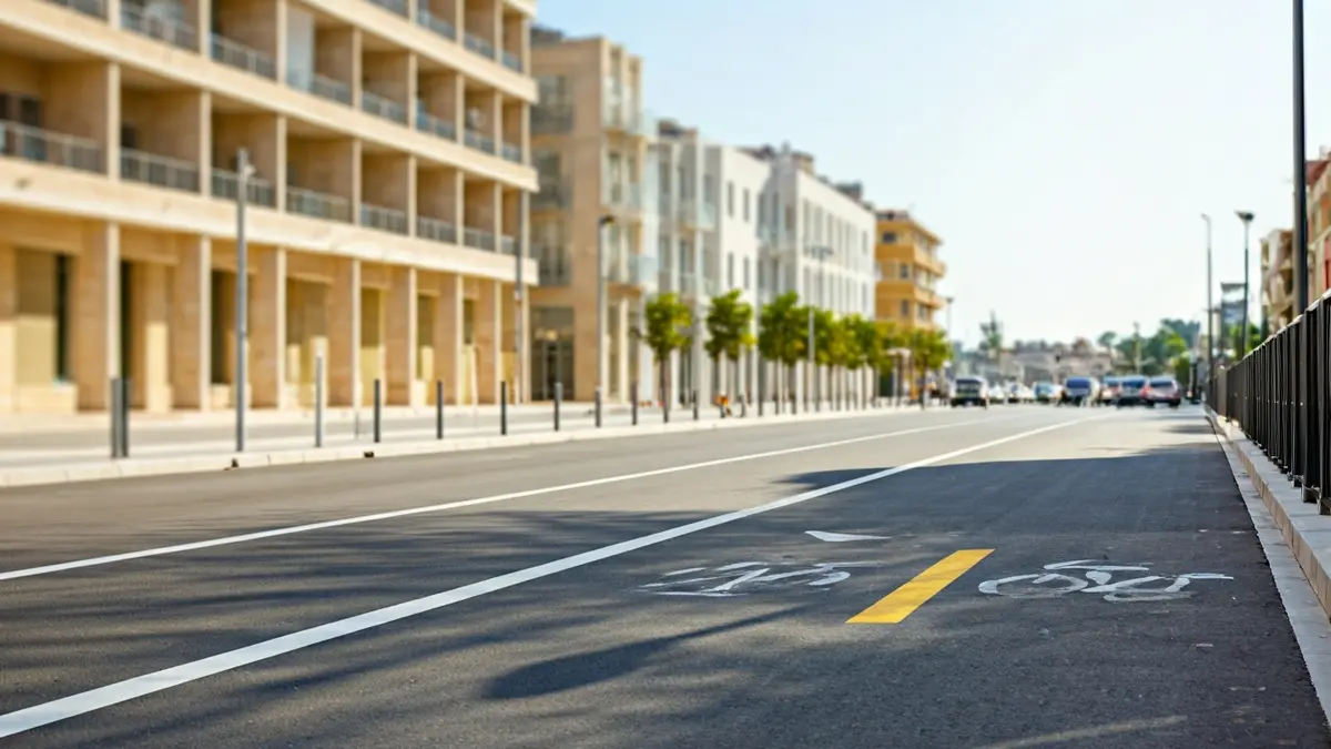 Generic image of a new bike lane in a Mediterranean city.