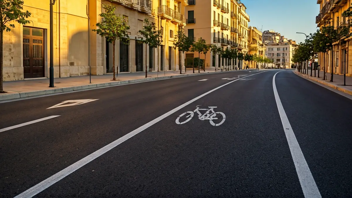 Generic image of a newly built urban bike lane.