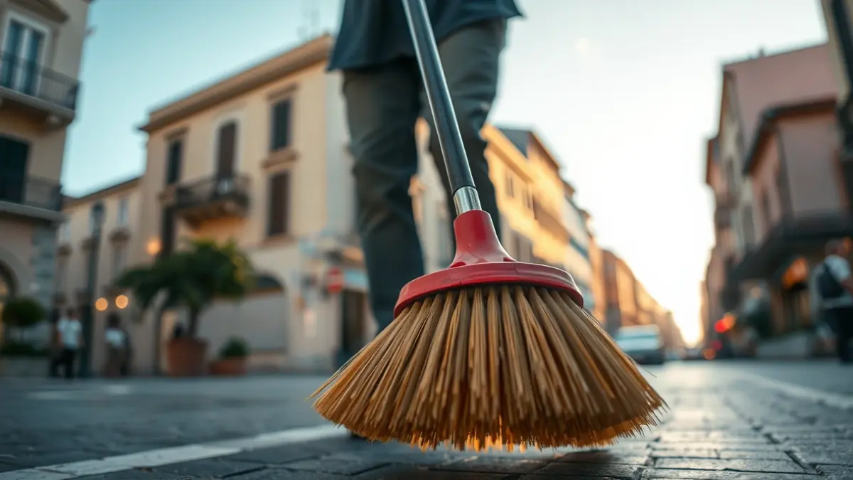 Imagen genérica de una calle limpiándose en una ciudad mediterránea.